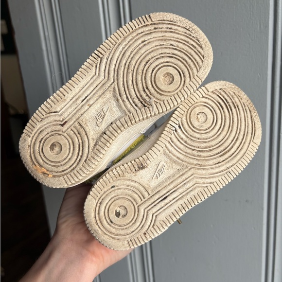 Nike Toddler Air Force Kids Pink, White and Yellow Sneakers 8C Lace Up - Picture 8 of 9